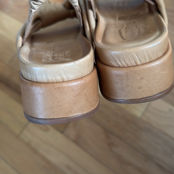 Anthropologie SilentD | Tan Knotted Pance Platform Leather Sandals | Size 40 (9) - Picture 5 of 6